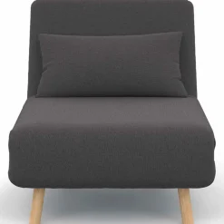 Fauteuil convertible en lit 1 place gris anthracite