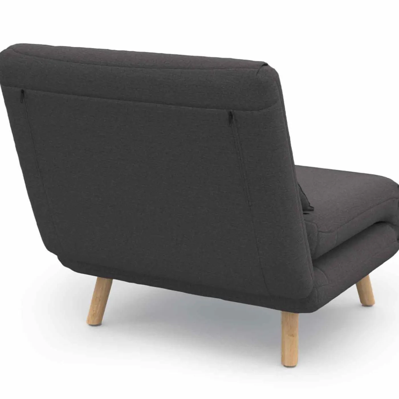 Fauteuil convertible en lit 1 place gris anthracite