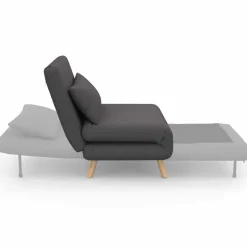 Fauteuil convertible en lit 1 place gris anthracite