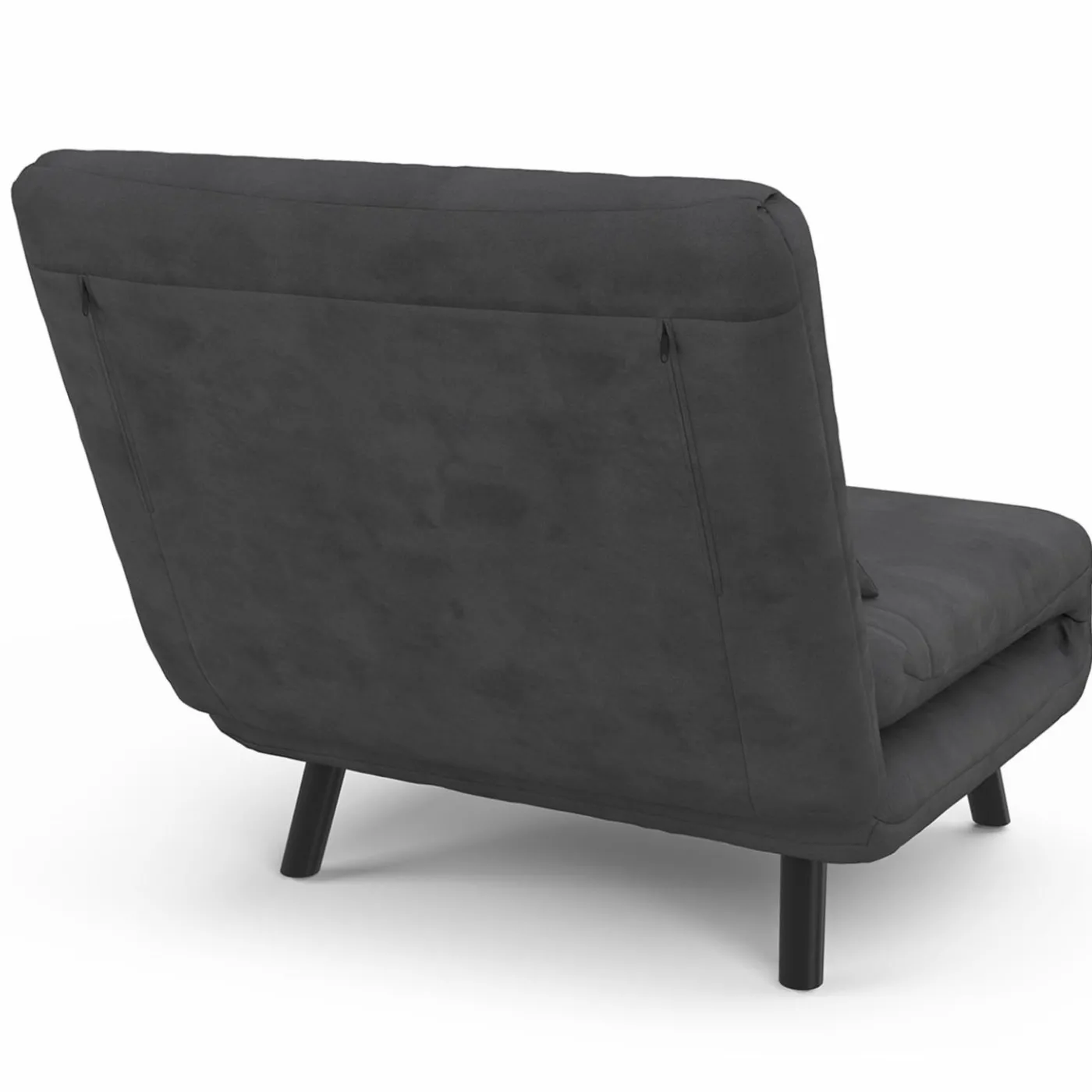 Fauteuil convertible en lit 1 place velours gris anthracite