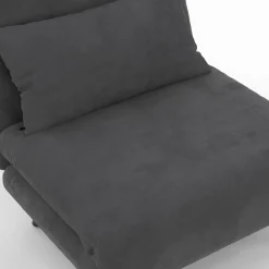 Fauteuil convertible en lit 1 place velours gris anthracite
