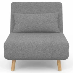 Fauteuil convertible en lit 1 place gris clair