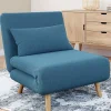 Fauteuil convertible en lit 1 place bleu canard
