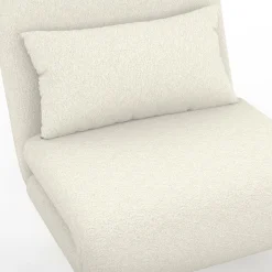 Fauteuil convertible en lit d'appoint 1 place 80x190 cm bouclette blanc