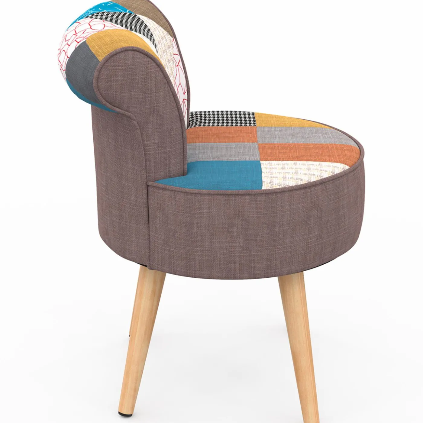Fauteuil crapaud multicolor en tissu