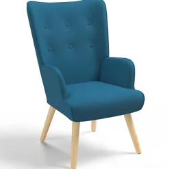 Fauteuil design scandinave bleu canard