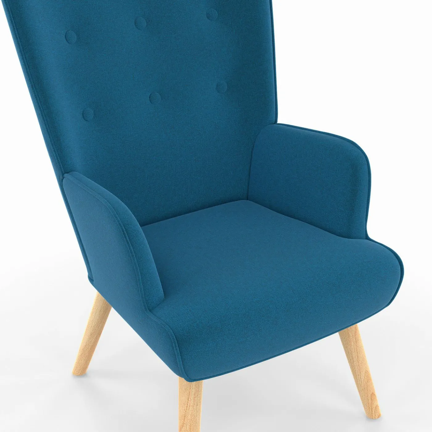 Fauteuil design scandinave bleu canard