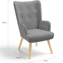 Fauteuil design scandinave gris clair