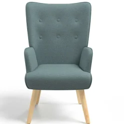 Fauteuil en tissu vert eucalyptus scandinave