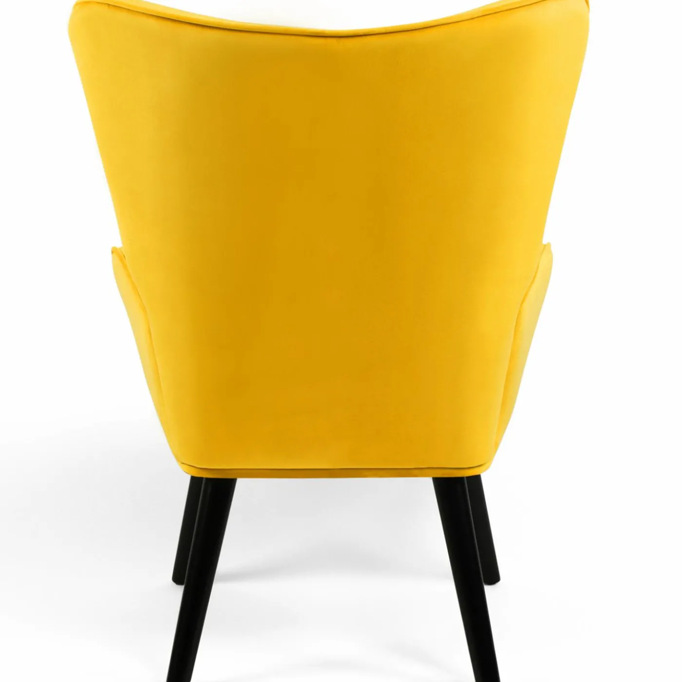 Fauteuil en velours jaune style scandinave
