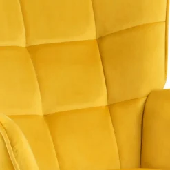Fauteuil en velours jaune style scandinave