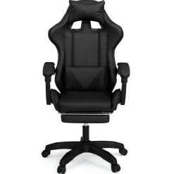 Fauteuil gamer noir réglable et inclinable avec repose pied