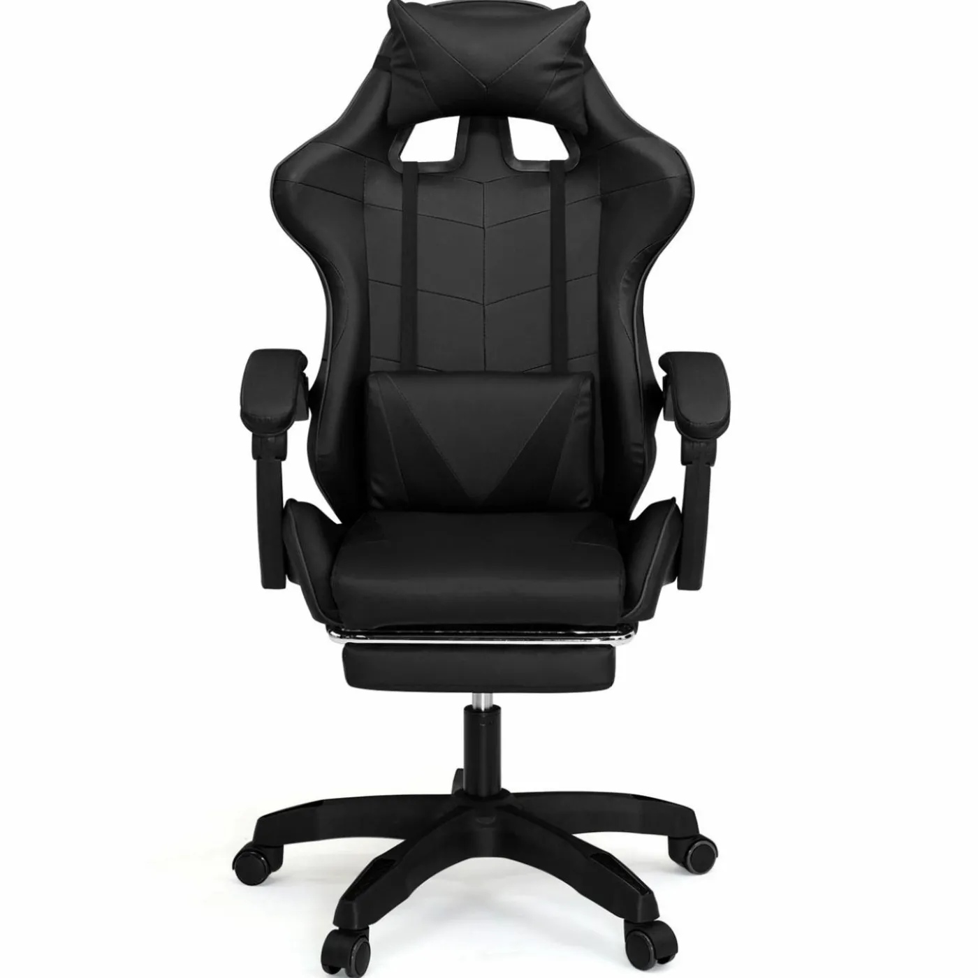Fauteuil gamer noir réglable et inclinable avec repose pied