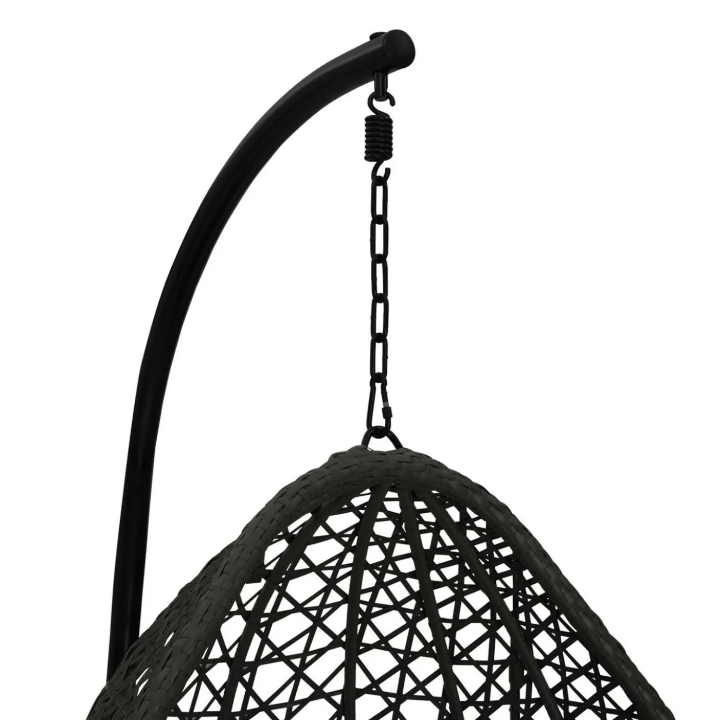 Fauteuil lune suspendu avec coussins gris