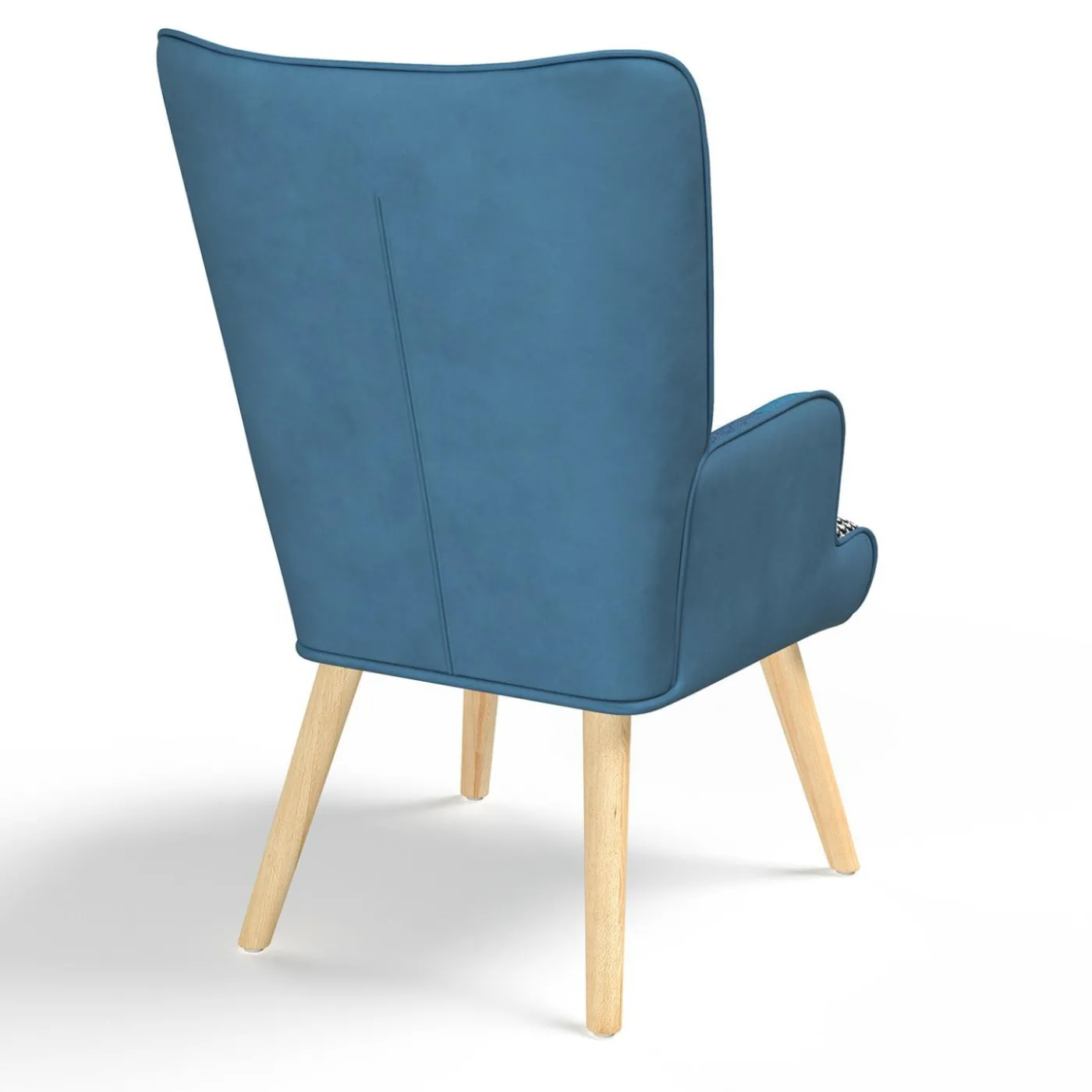 Fauteuil patchwork bleu style scandinave