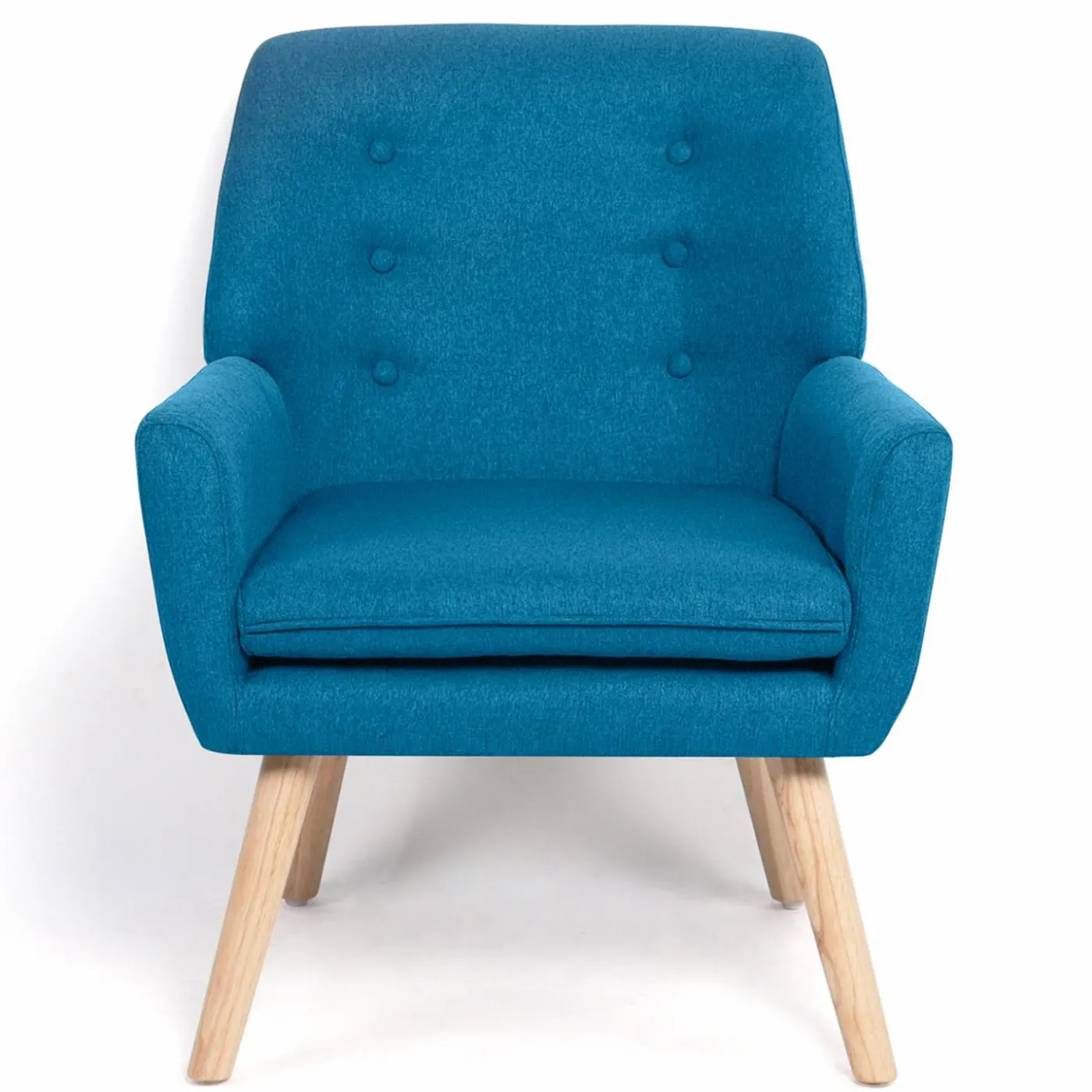 Fauteuil scandinave bleu canard