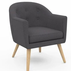 Fauteuil scandinave cabriolet gris anthracite
