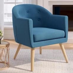 Fauteuil scandinave cabriolet bleu