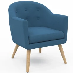 Fauteuil scandinave cabriolet bleu