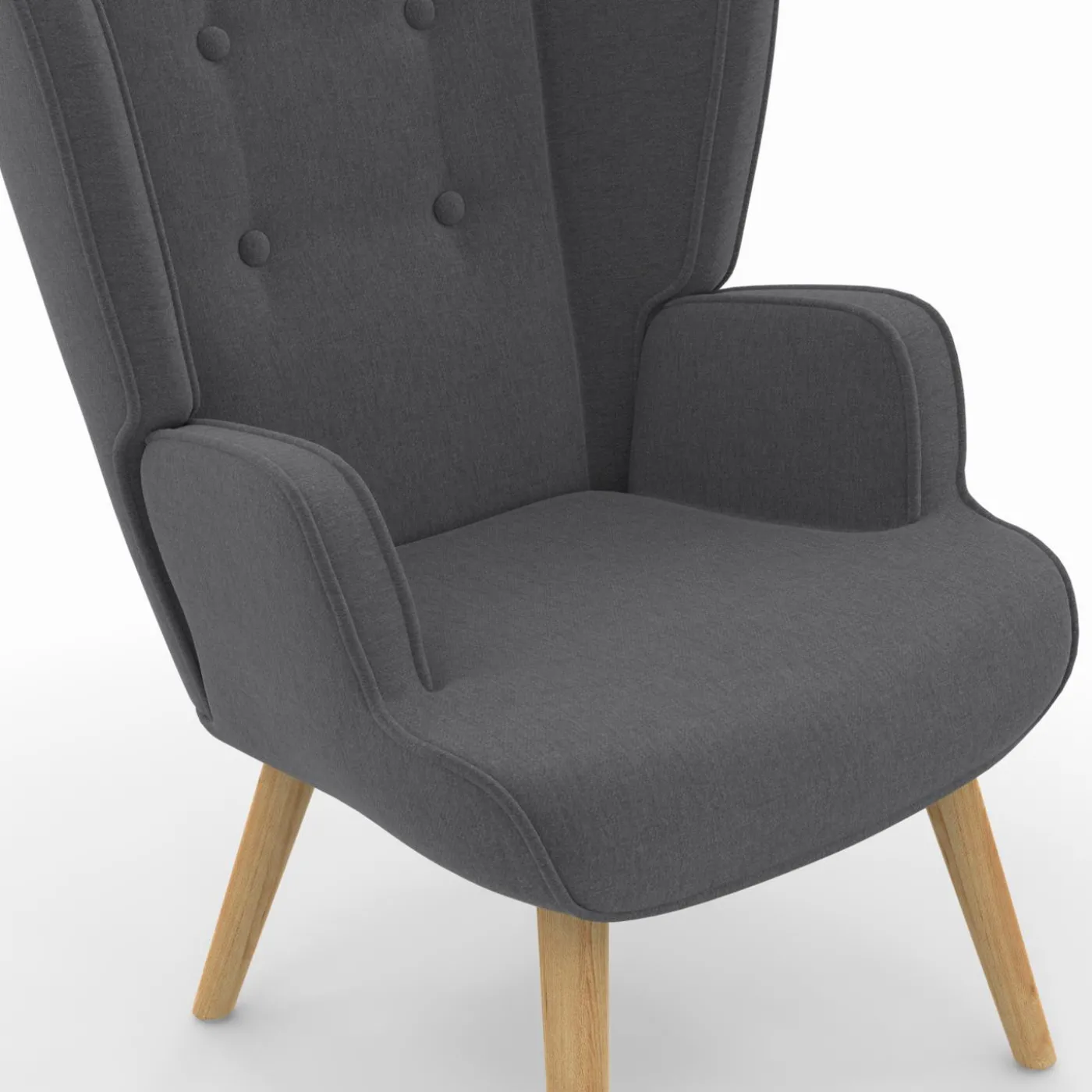 Fauteuil scandinave confortable gris