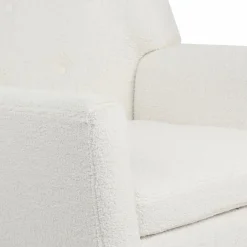 Fauteuil scandinave en tissu bouclette blanc