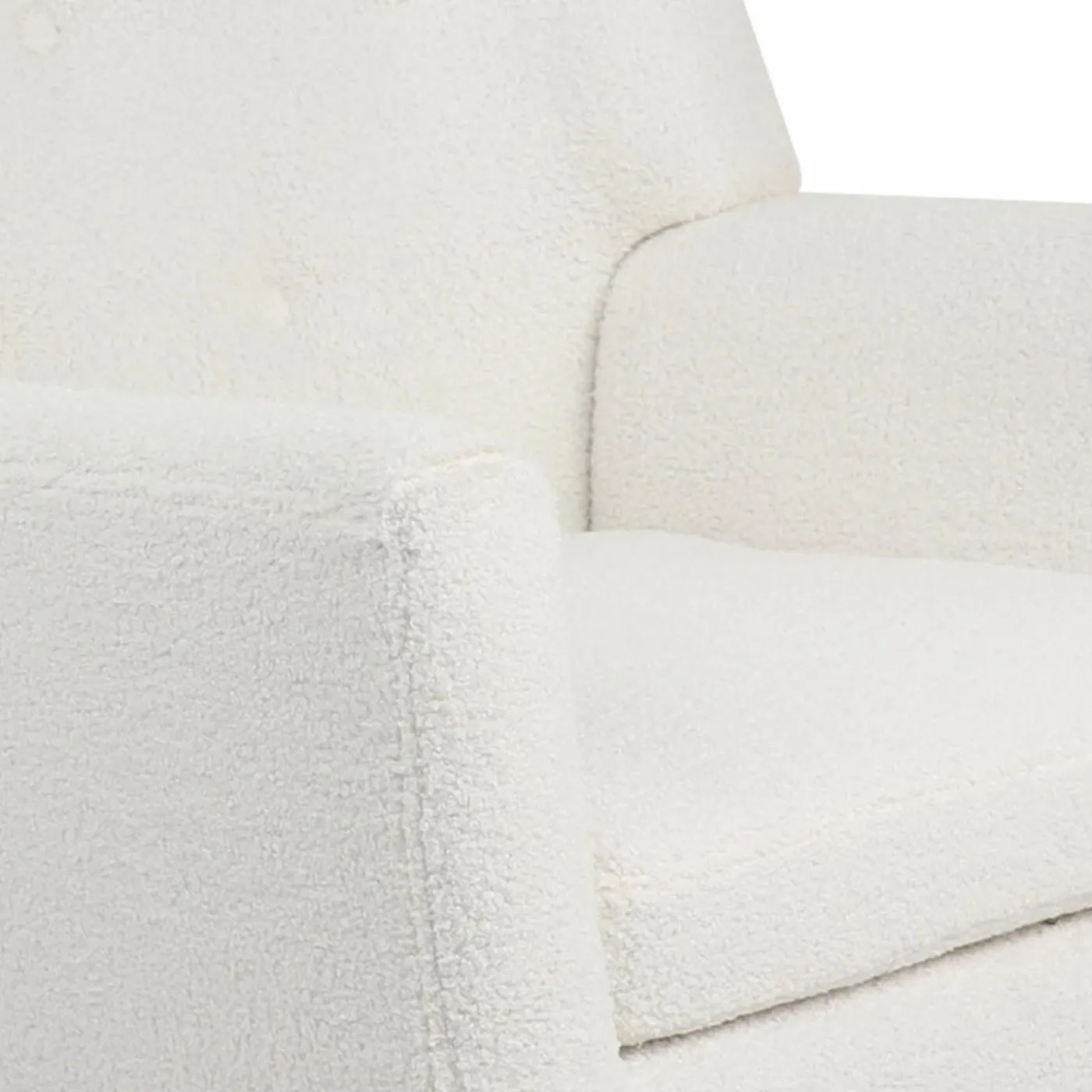 Fauteuil scandinave en tissu bouclette blanc