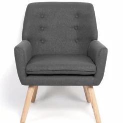 Fauteuil scandinave en tissu gris