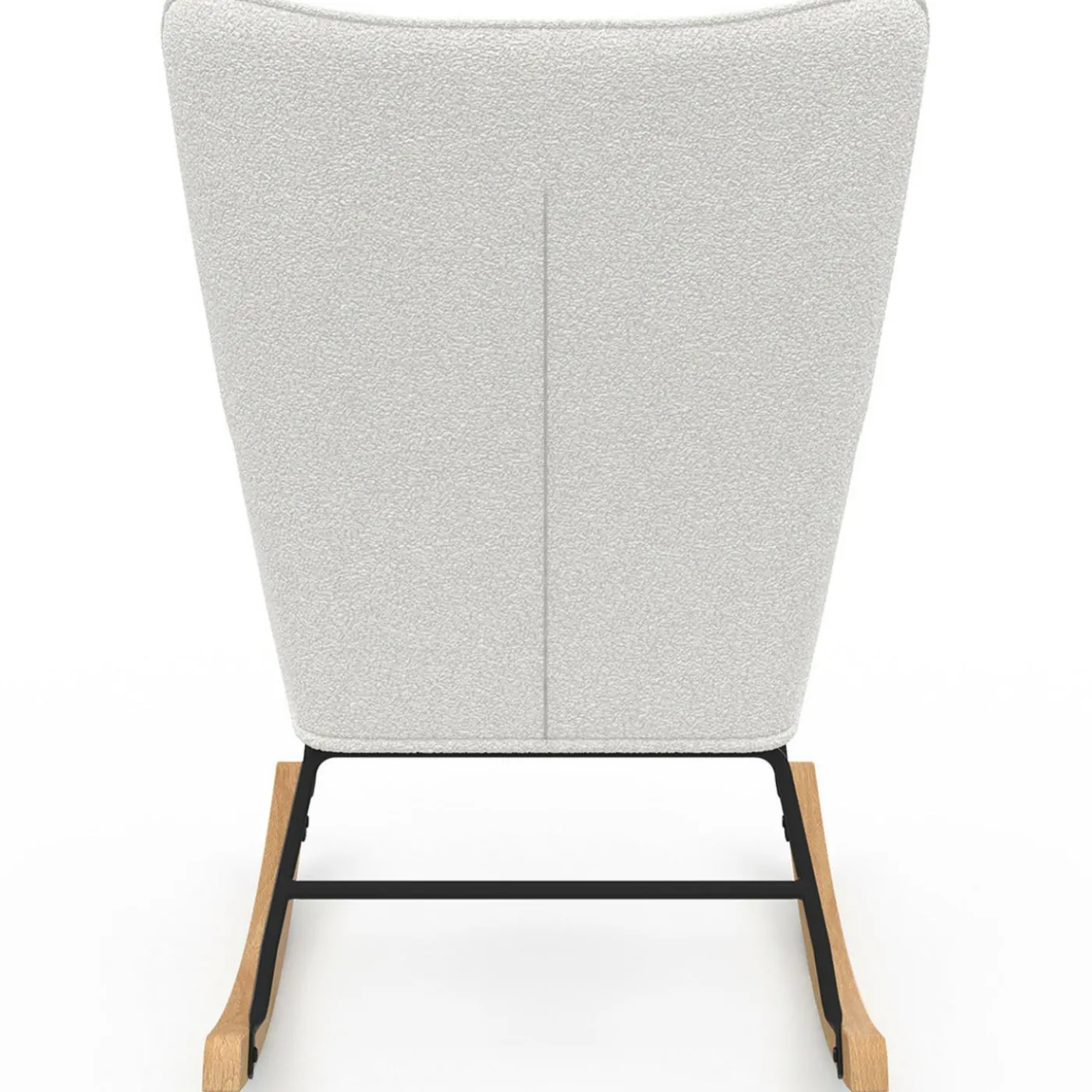 Fauteuil scandinave en tissu à bascule bouclette beige