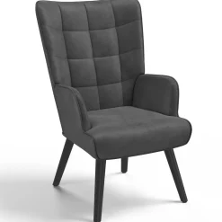 Fauteuil scandinave en velours gris