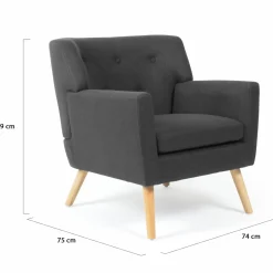 Fauteuil scandinave gris anthracite
