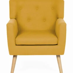 Fauteuil scandinave jaune moutarde