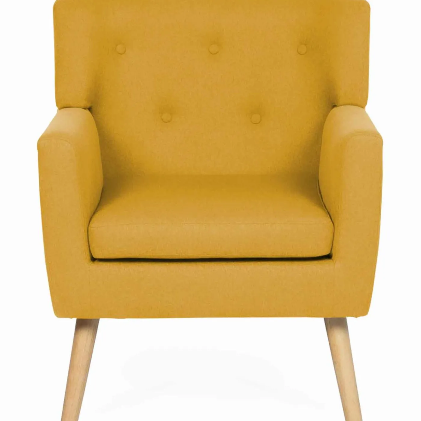 Fauteuil scandinave jaune moutarde