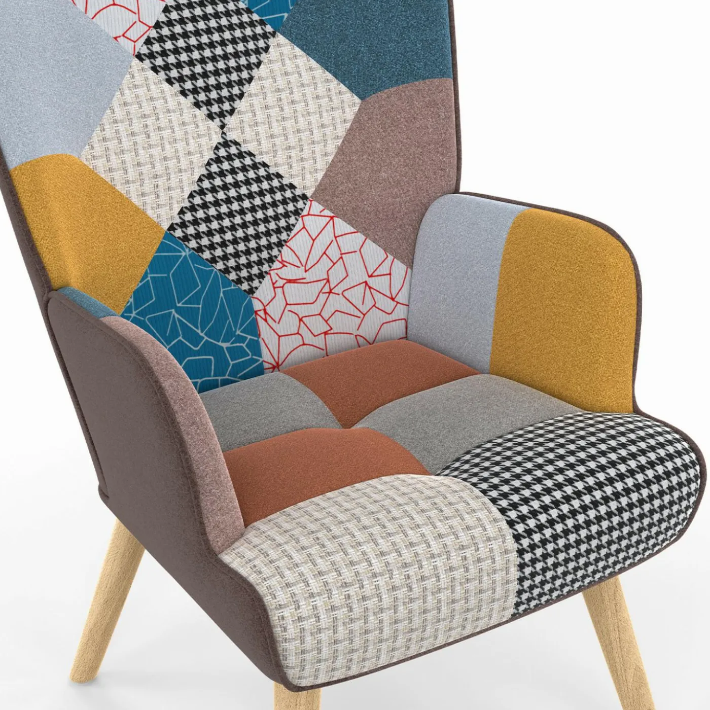 Fauteuil scandinave multicolore
