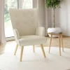 Fauteuil scandinave tissu beige