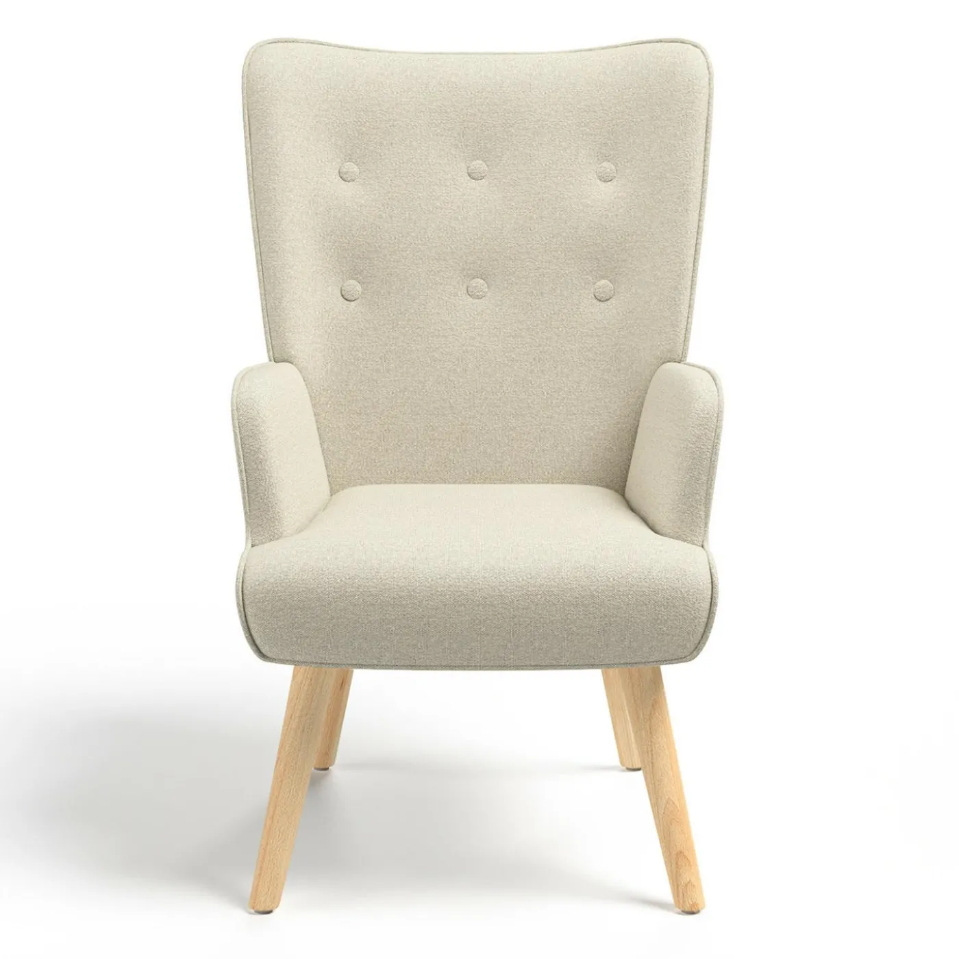 Fauteuil scandinave tissu beige