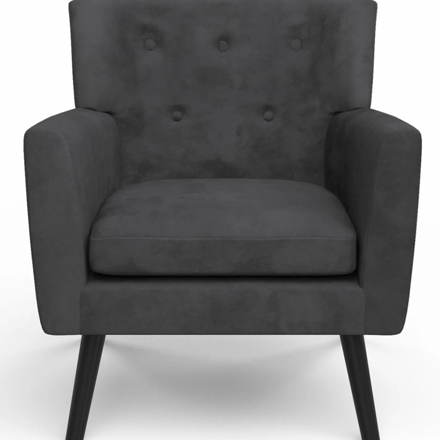 Fauteuil scandinave velours gris anthracite
