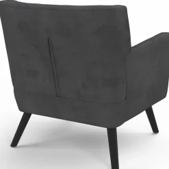 Fauteuil scandinave velours gris anthracite