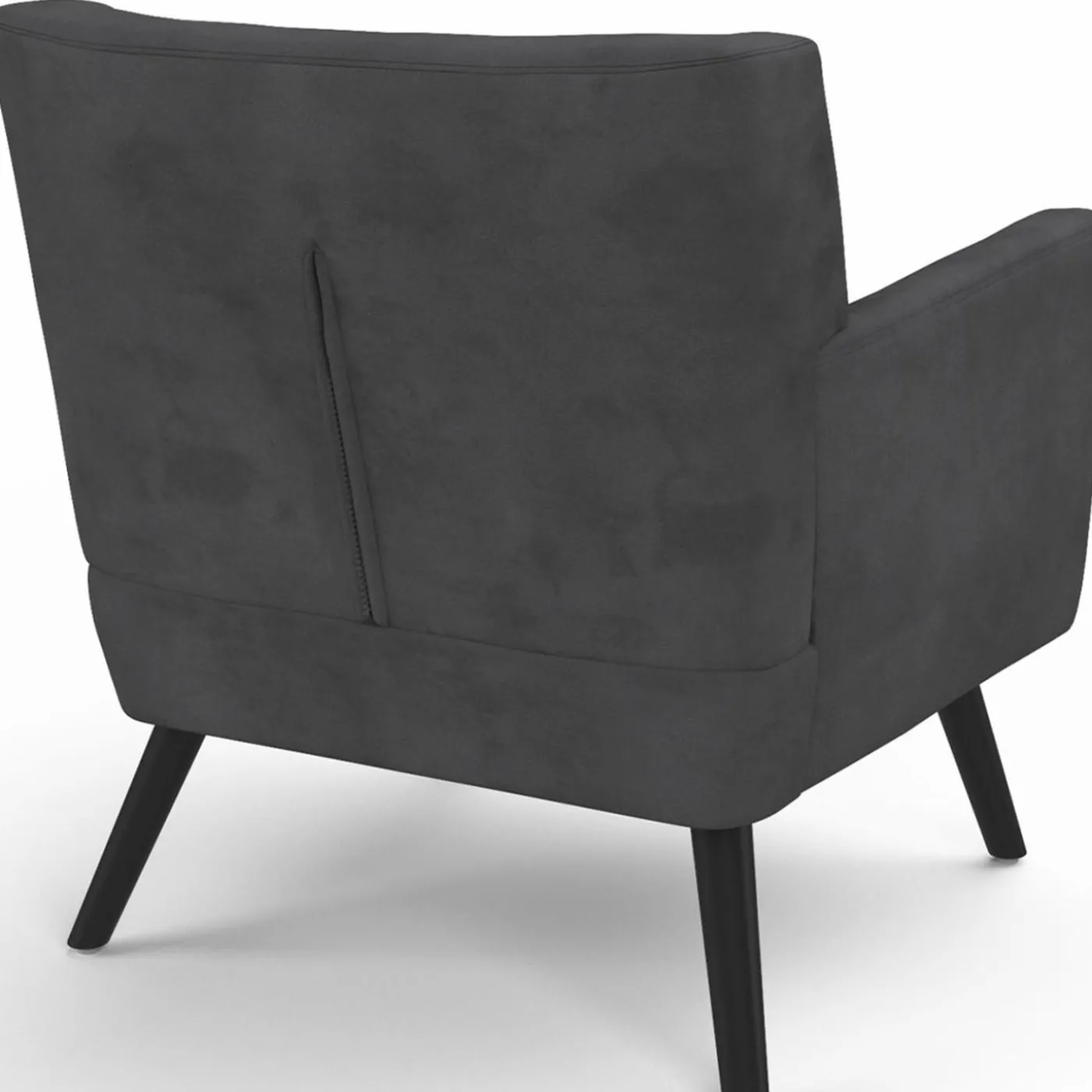 Fauteuil scandinave velours gris anthracite