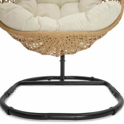 Fauteuil suspendu effet rotin avec coussin écru