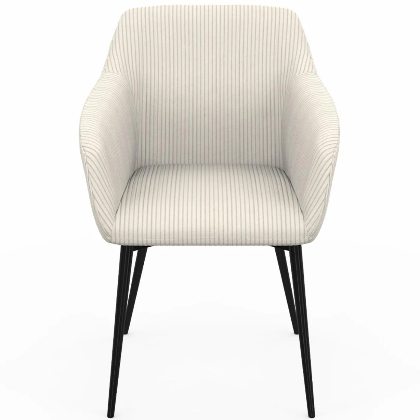 Fauteuils de table en velours côtelé beige : lot de 2