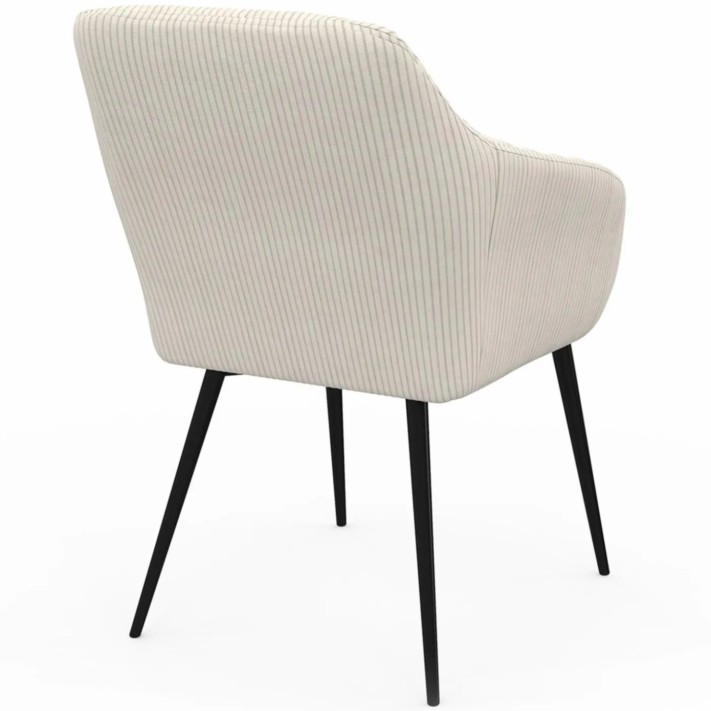 Fauteuils de table en velours côtelé beige : lot de 2