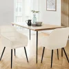 Fauteuils de table en velours beige