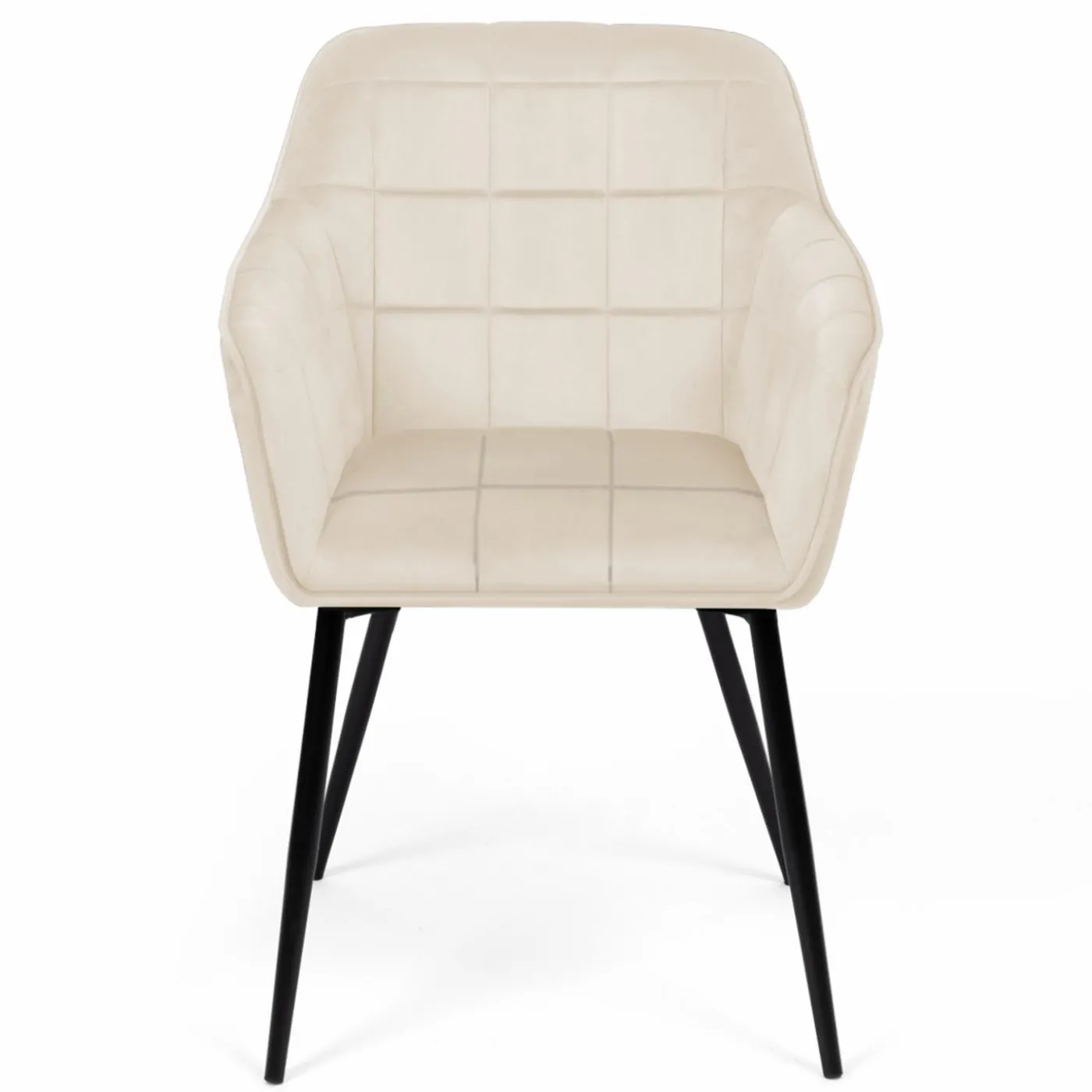 Fauteuils de table en velours beige