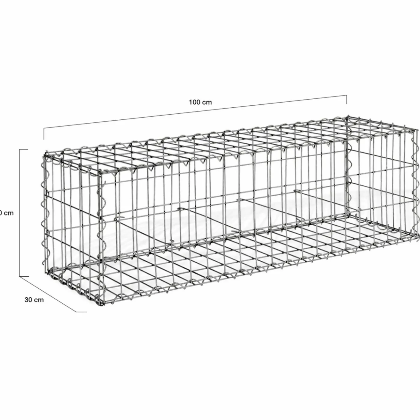Gabions pour pierre (jardin) 100 x 30 x 30 cm : lot de 2