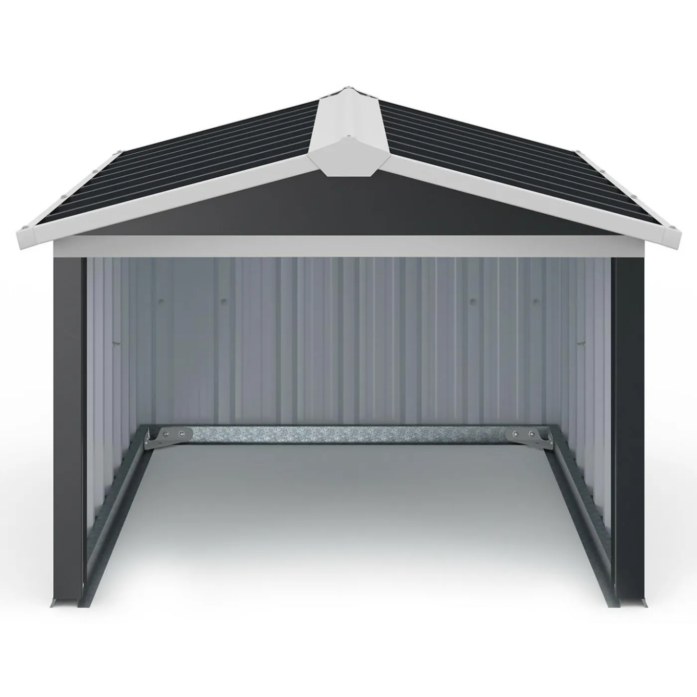 Garage pour robot tondeuse en métal gris anthracite