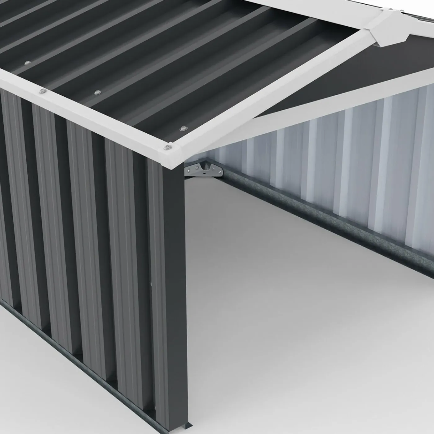 Garage pour robot tondeuse en métal gris anthracite