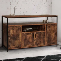 Grand buffet industriel effet bois vieilli
