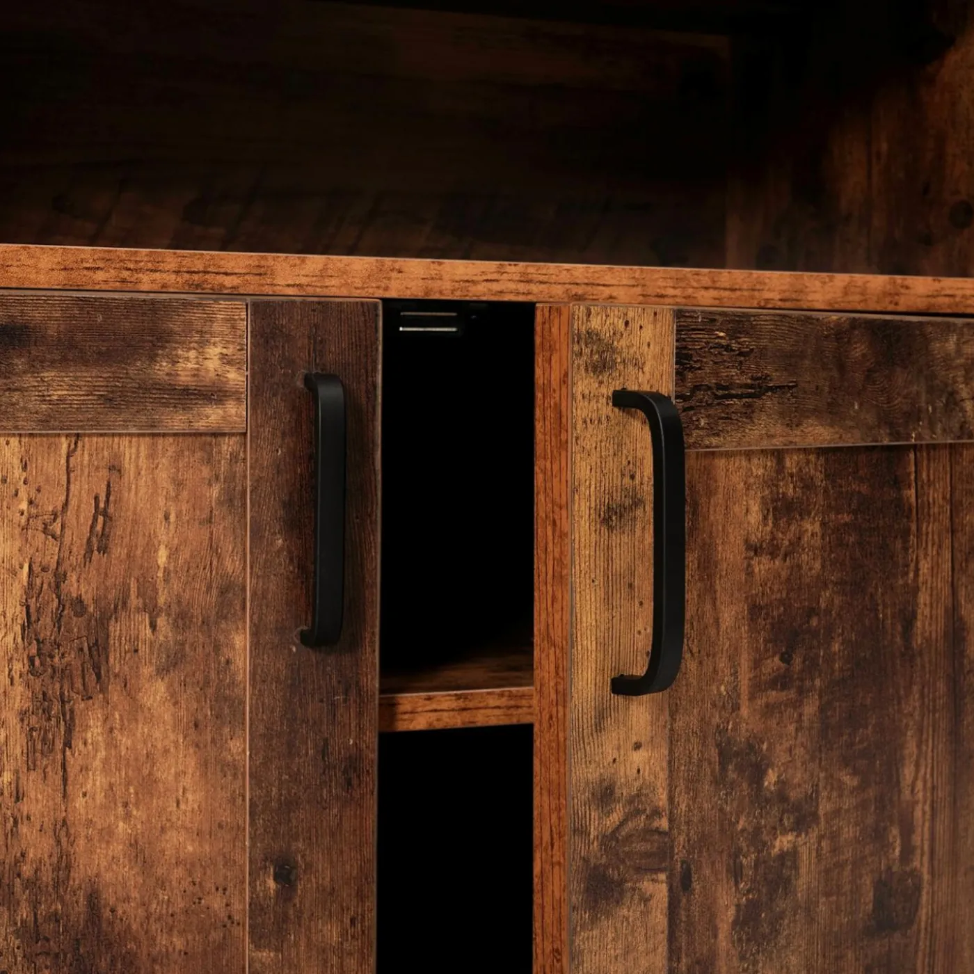 Grand buffet industriel effet bois vieilli