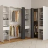 Grand dressing d’angle extensible 230x140x180 cm blanc