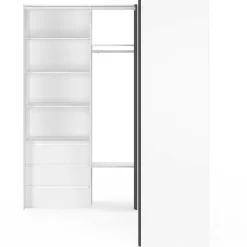 Grand dressing d’angle extensible 230x140x180 cm blanc